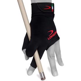 Longoni Black Fire 2.0 billardhandske XL - brug på højre hånd